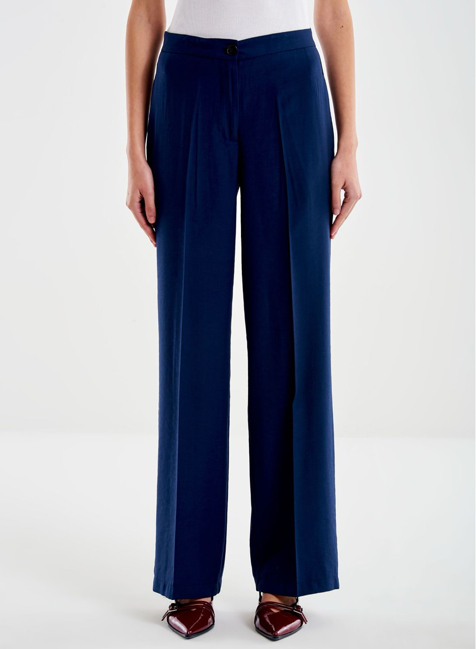 Blue straight legs Trousers Vicolo - 1
