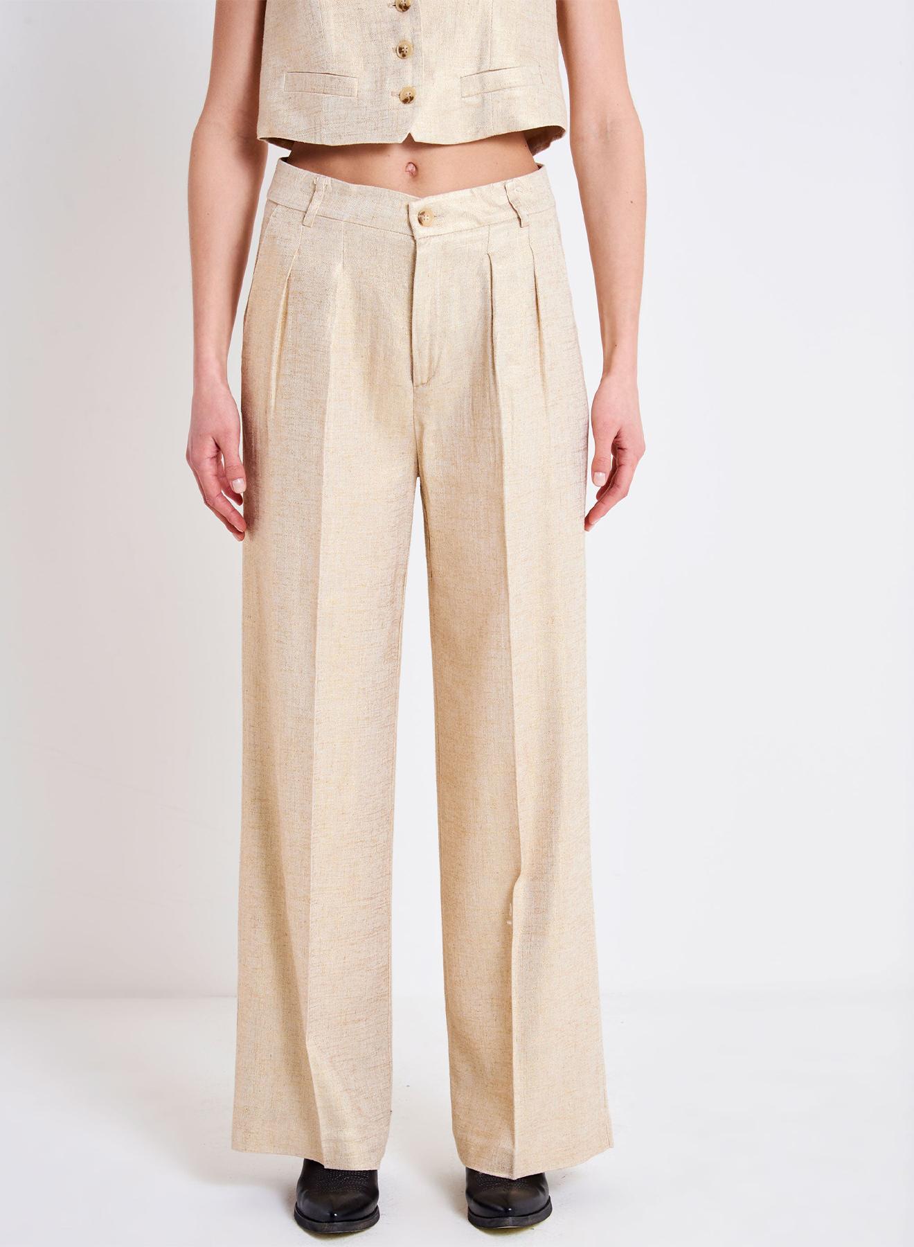 Linen trousers with pleats - 2