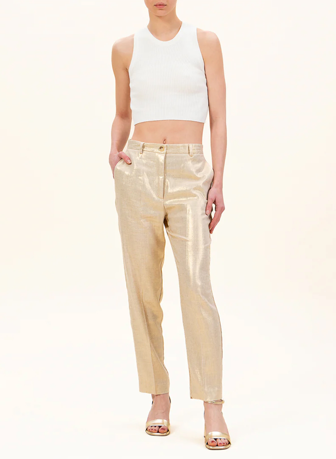 Straight fit linen trousers  - 0