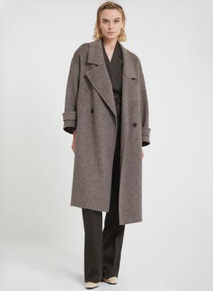 Taupe double breasted Coat Viclolo - 48934