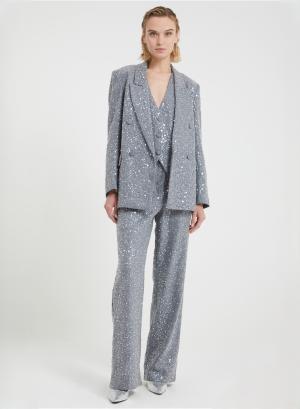 Grey herringbone Jacket with decorative sequins and pearls Vicolo - 49278