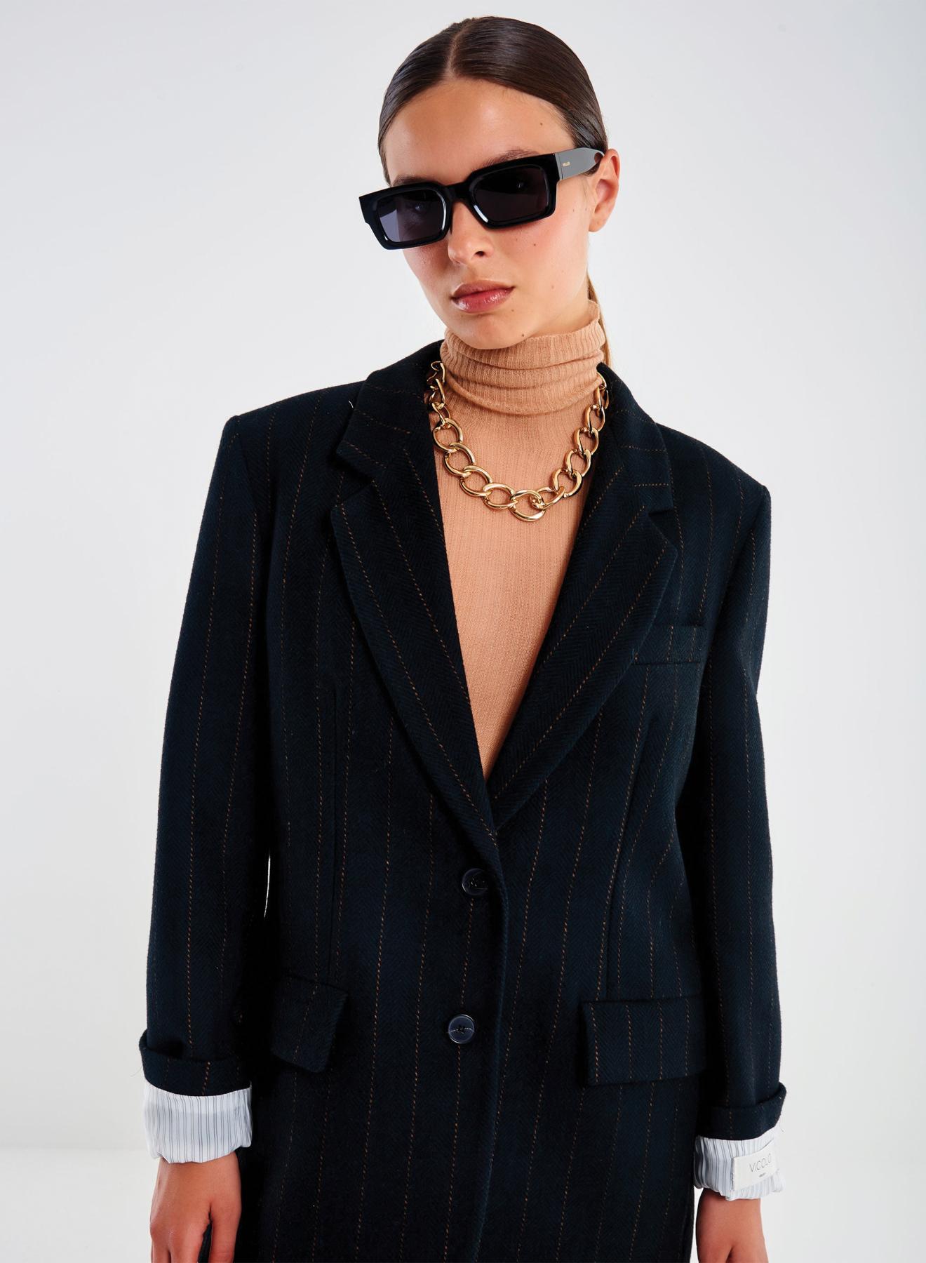 Dark Blue pinstriped Jacket with two buttons Vicolo - 2