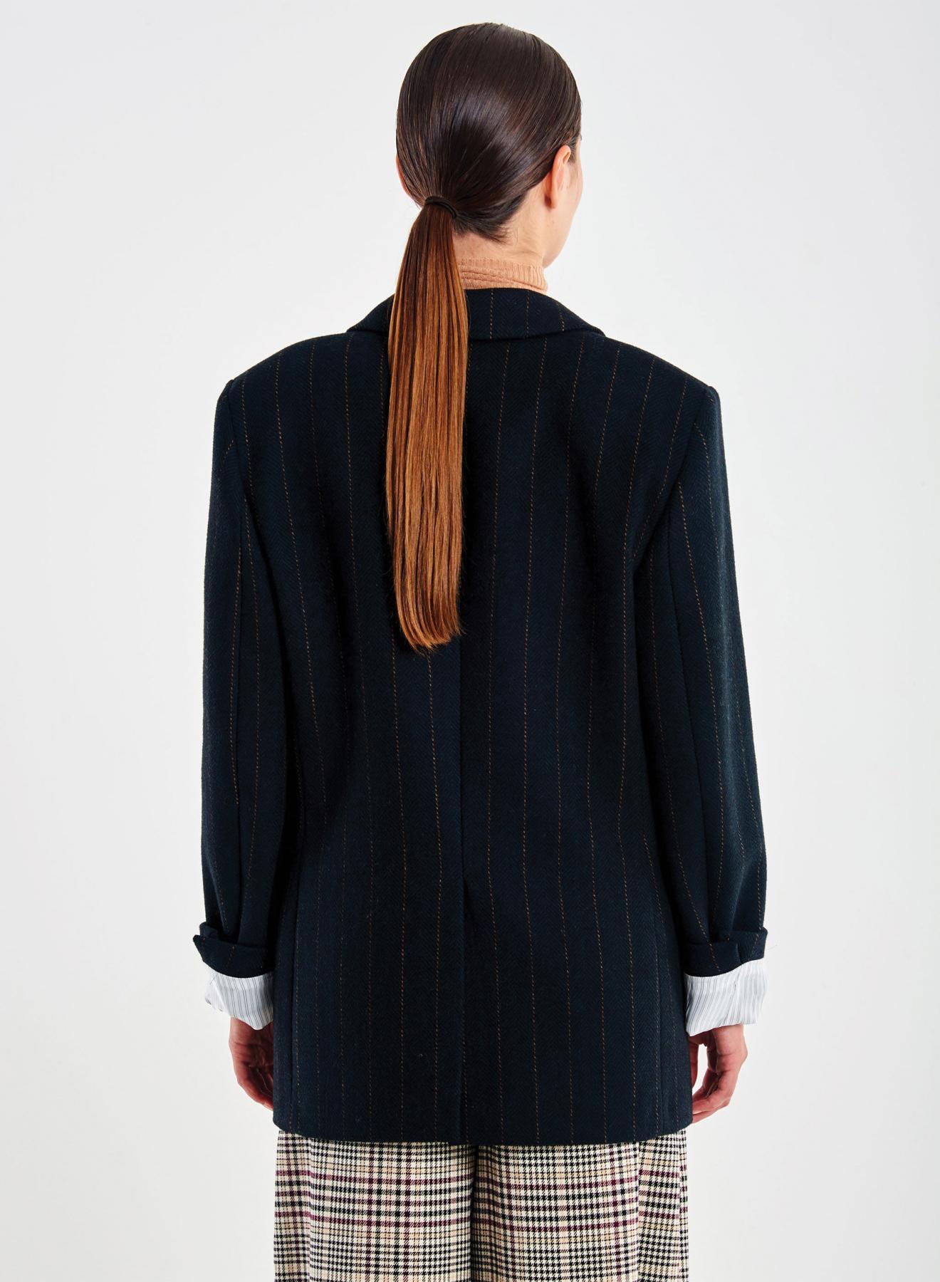 Dark Blue pinstriped Jacket with two buttons Vicolo - 3