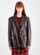 Brown real Leather Jacket with two buttons and front pockets Vicolo - 1