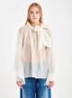 Ecru Blouse with a tie collar Vicolo - 1