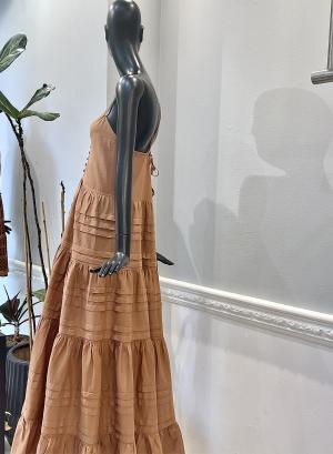 Βαμβακερό μακρύ φόρεμα με τιράντες "FTELIA" - 20916
