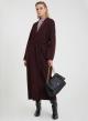 Bordeaux long Coat with belt Vicolo - 0
