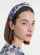 White Blue twist Hairband with print Devotion Twins - 0