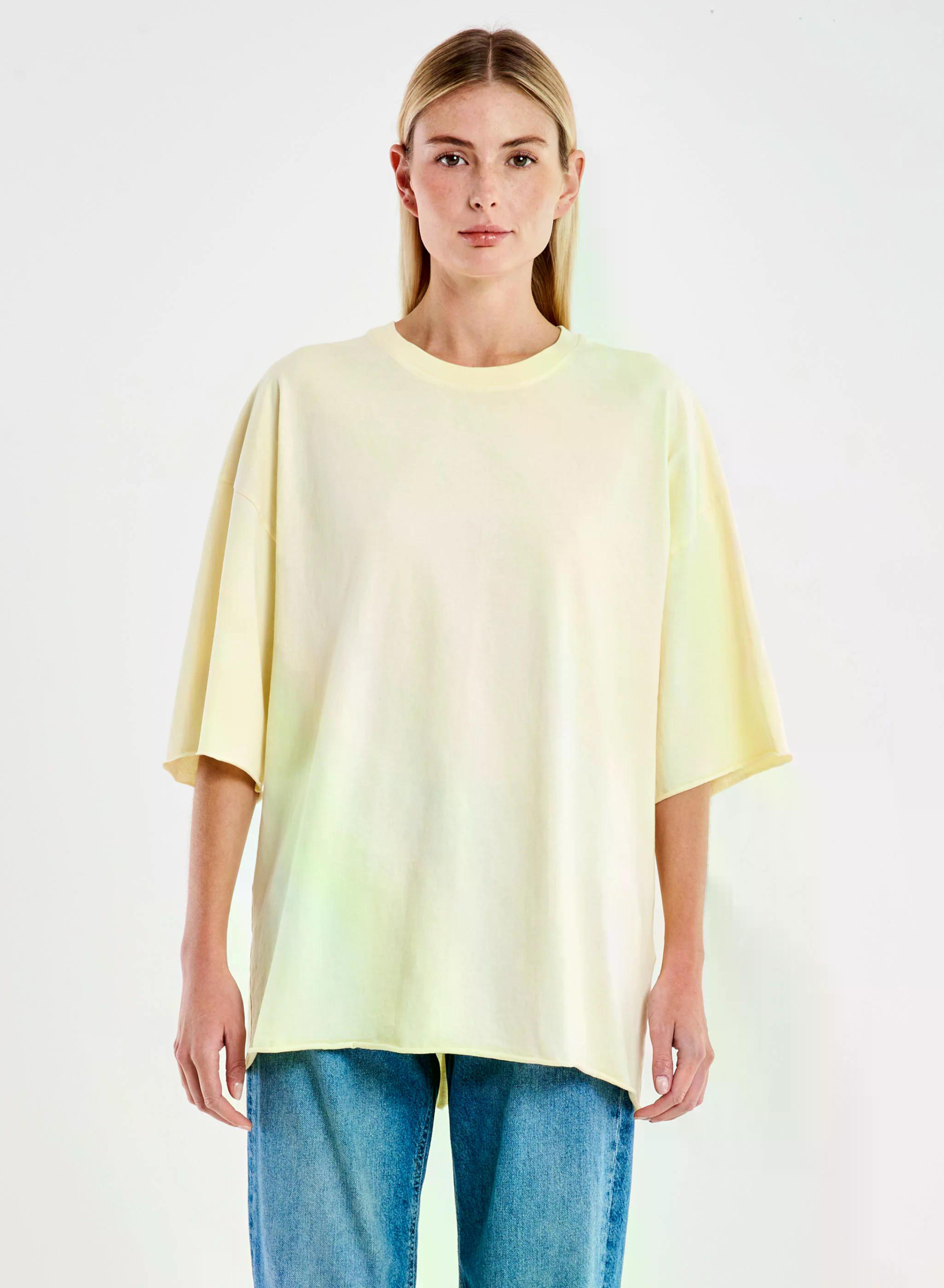 Κίτρινο Παλ βαμβακερό oversized T-Shirt Vicolo - 0