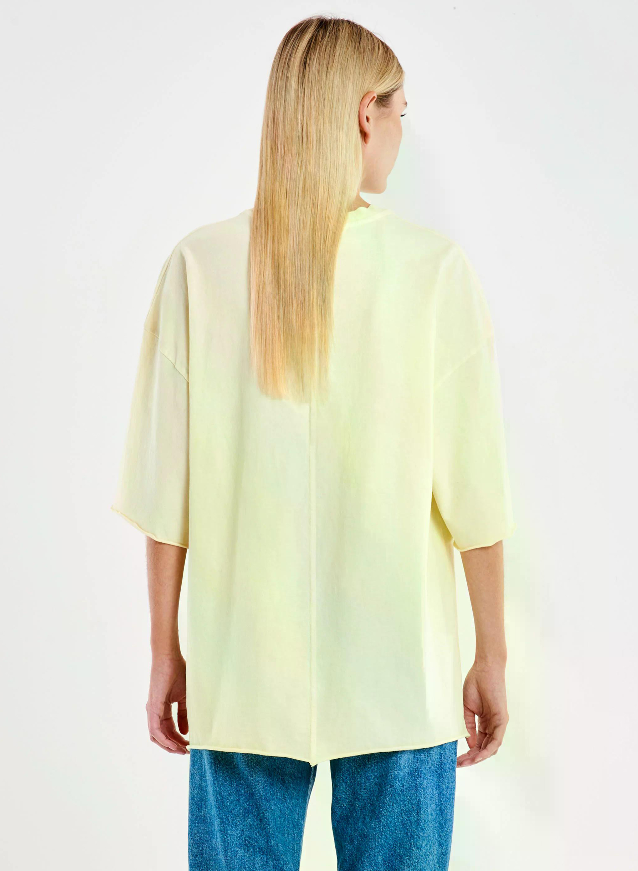Κίτρινο Παλ βαμβακερό oversized T-Shirt Vicolo - 1
