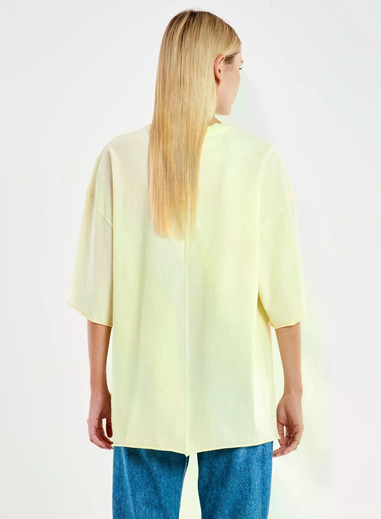 Κίτρινο Παλ βαμβακερό oversized T-Shirt Vicolo - 2