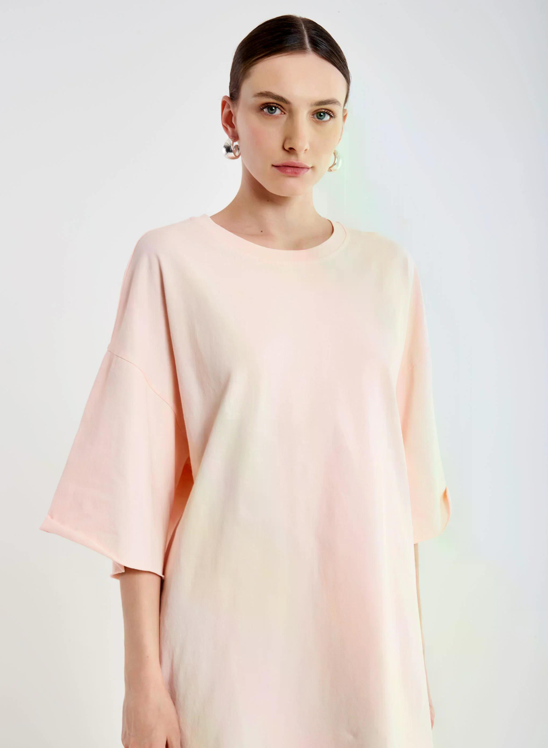 Ροζ Παλ βαμβακερό oversized T-Shirt Vicolo - 0