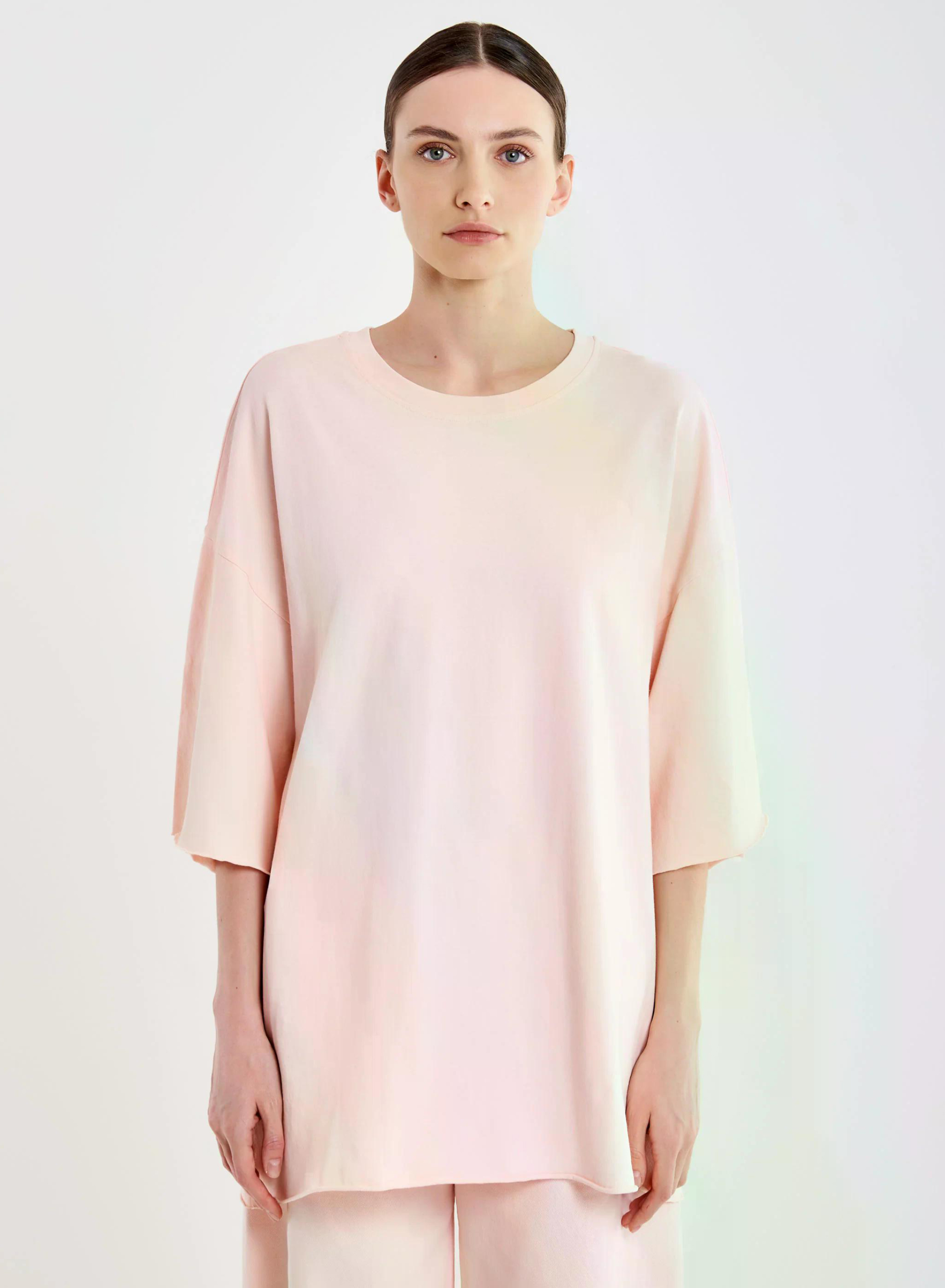 Ροζ Παλ βαμβακερό oversized T-Shirt Vicolo - 1