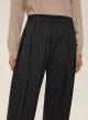 Grey wide legs striped Trousers with pleats Emme Marella - 3