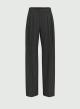 Grey wide legs striped Trousers with pleats Emme Marella - 4