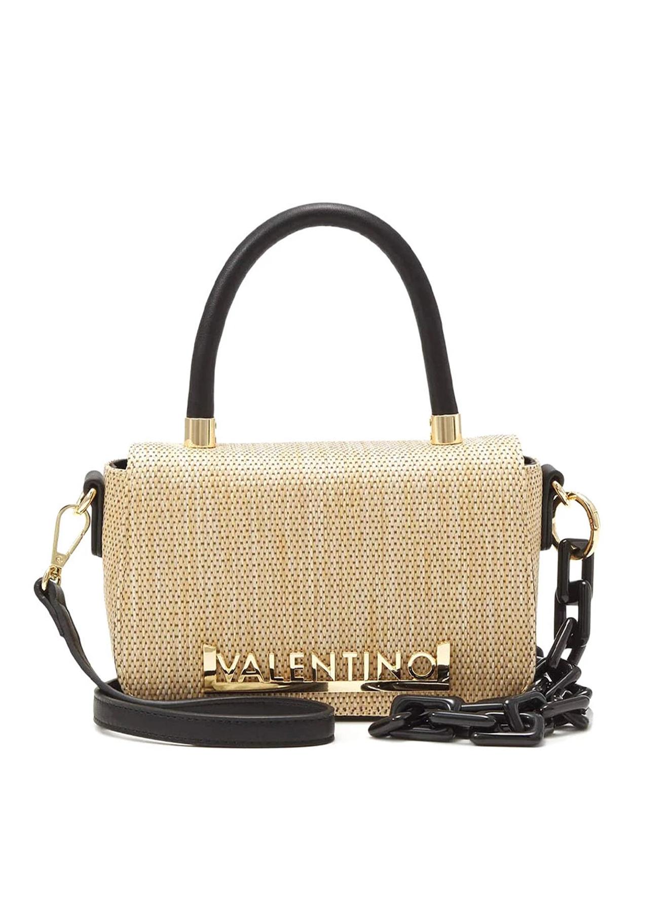 Natural-Black hand-shoulder-crossbody straw Bag with eco leather Valentino Bags - 1