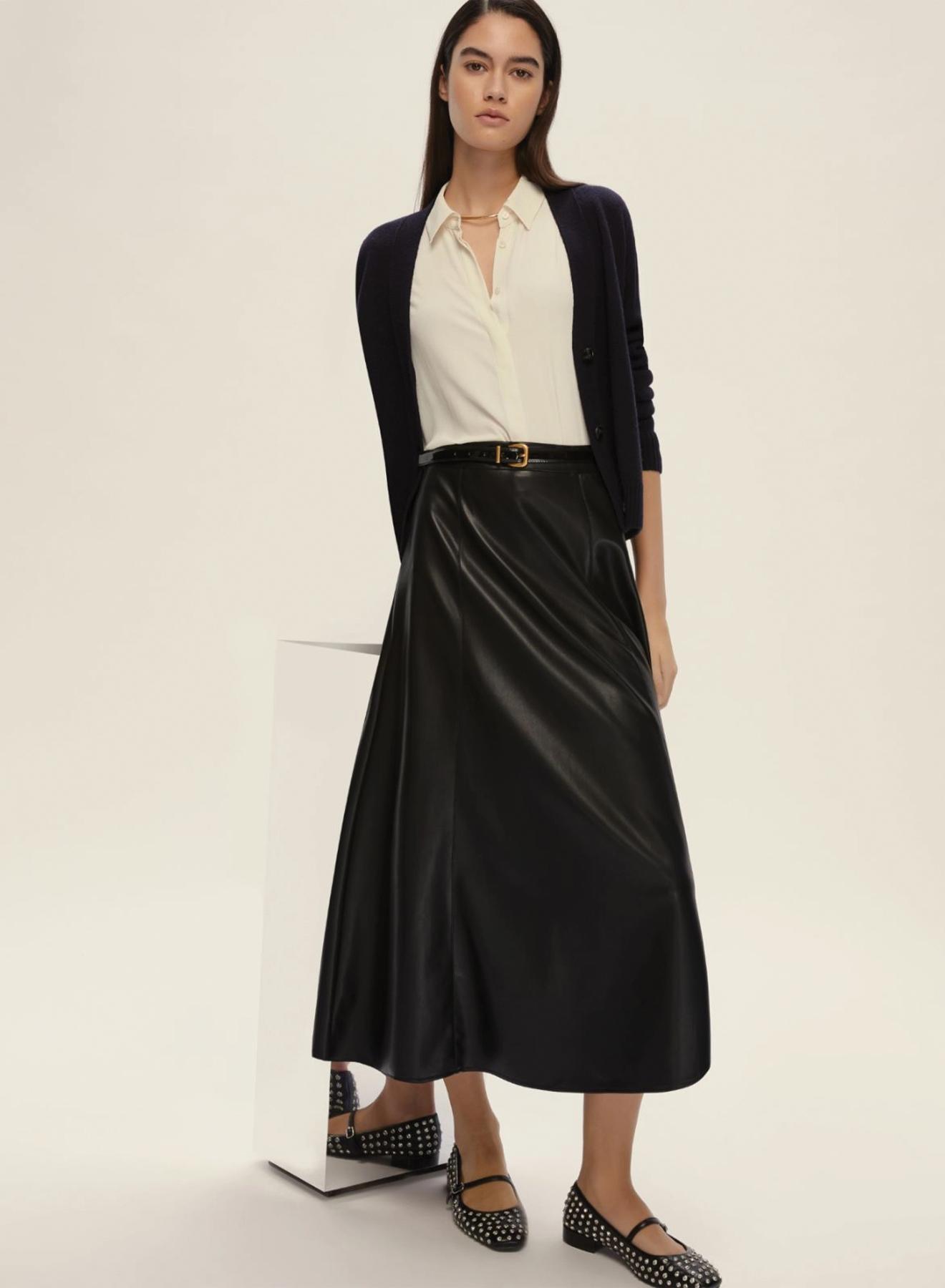 Black eco leather Skirt Emme Marella - 3