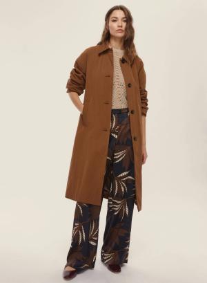 Navy Blue twill printed Trousers with rear elasticated waistband Emme Marella - 48286