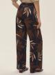 Navy Blue twill printed Trousers with rear elasticated waistband Emme Marella - 1