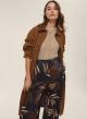 Navy Blue twill printed Trousers with rear elasticated waistband Emme Marella - 2
