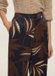 Navy Blue twill printed Trousers with rear elasticated waistband Emme Marella - 3