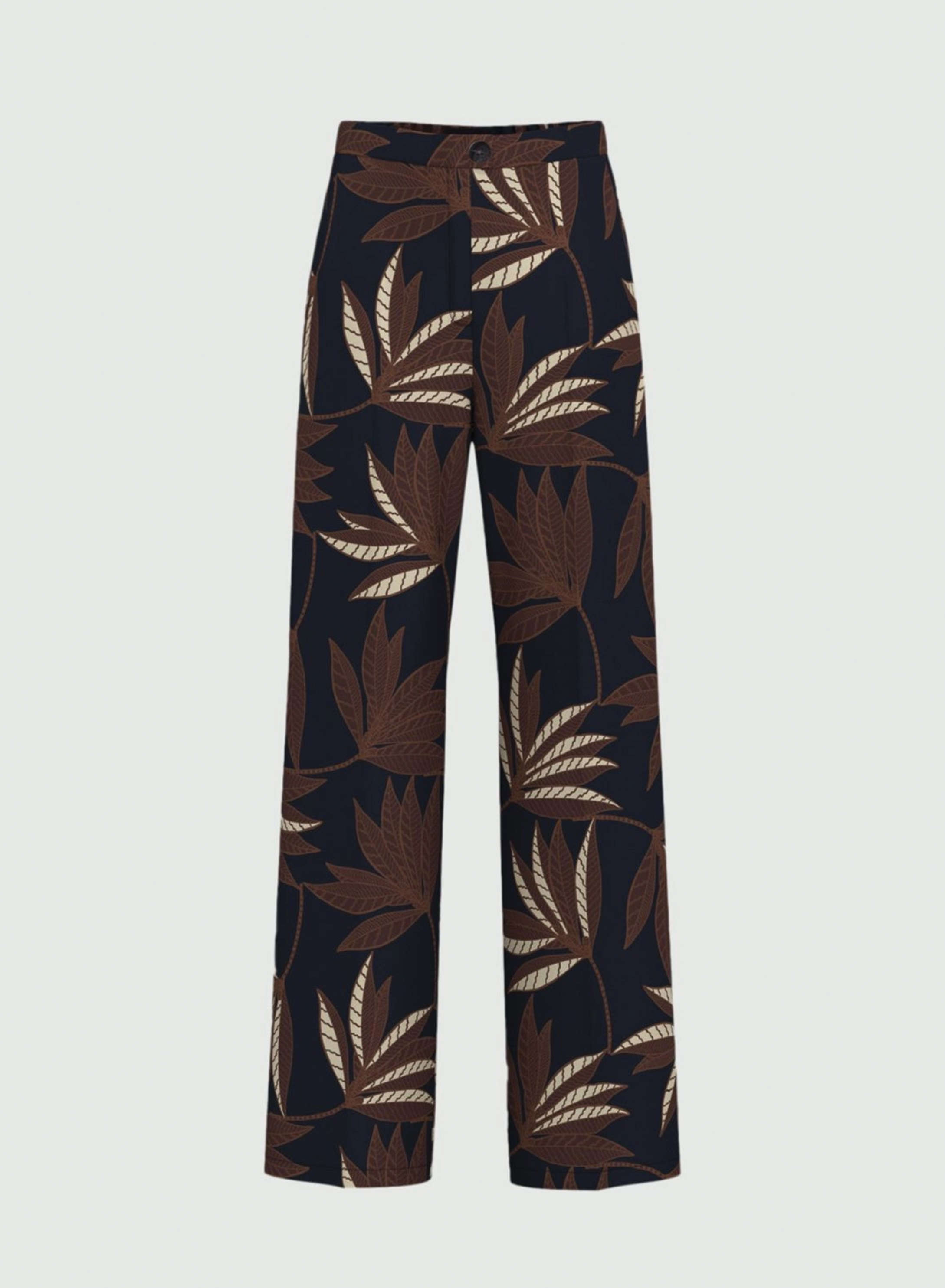 Navy Blue twill printed Trousers with rear elasticated waistband Emme Marella - 4