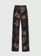 Navy Blue twill printed Trousers with rear elasticated waistband Emme Marella - 4