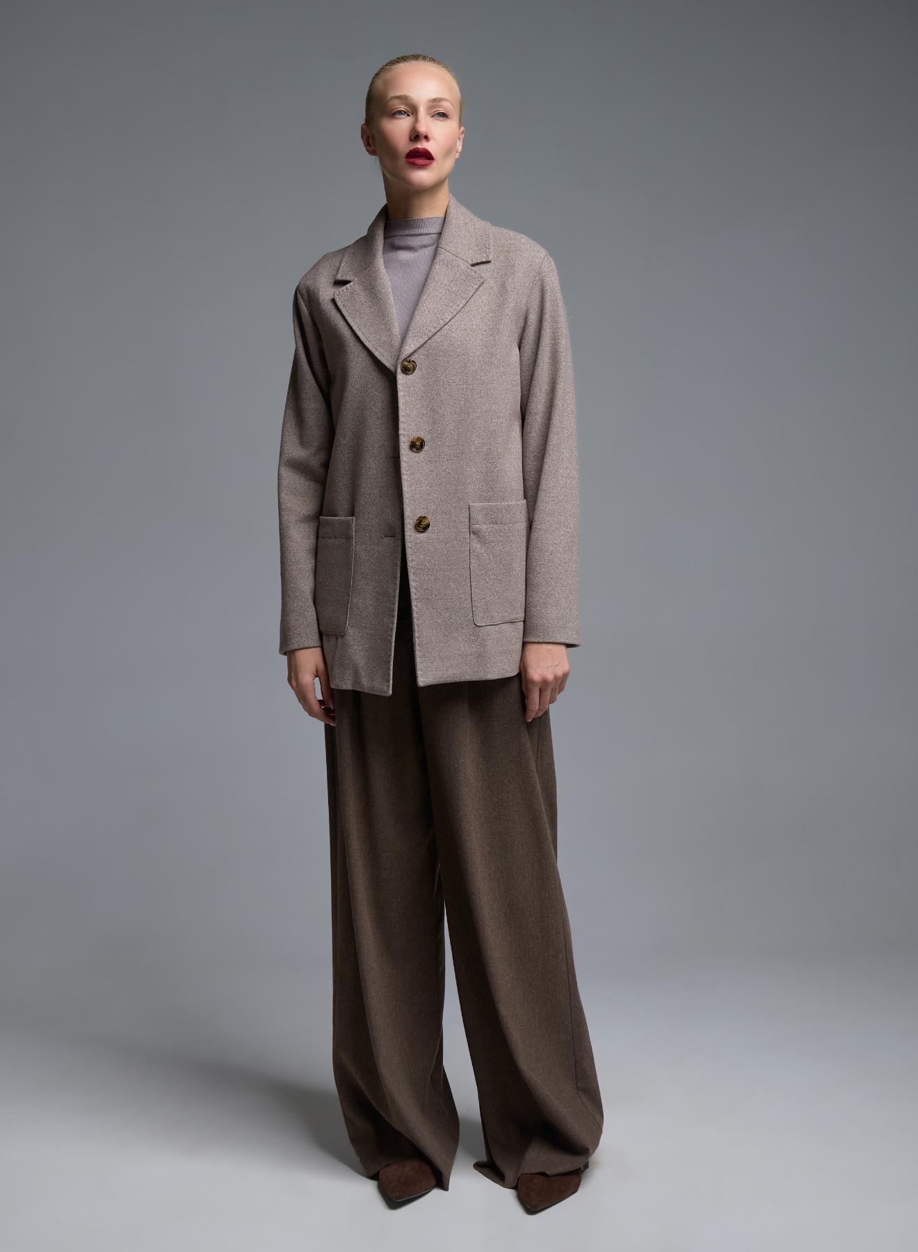 Taupe Jacket with patch pockets Emme Marella - 3