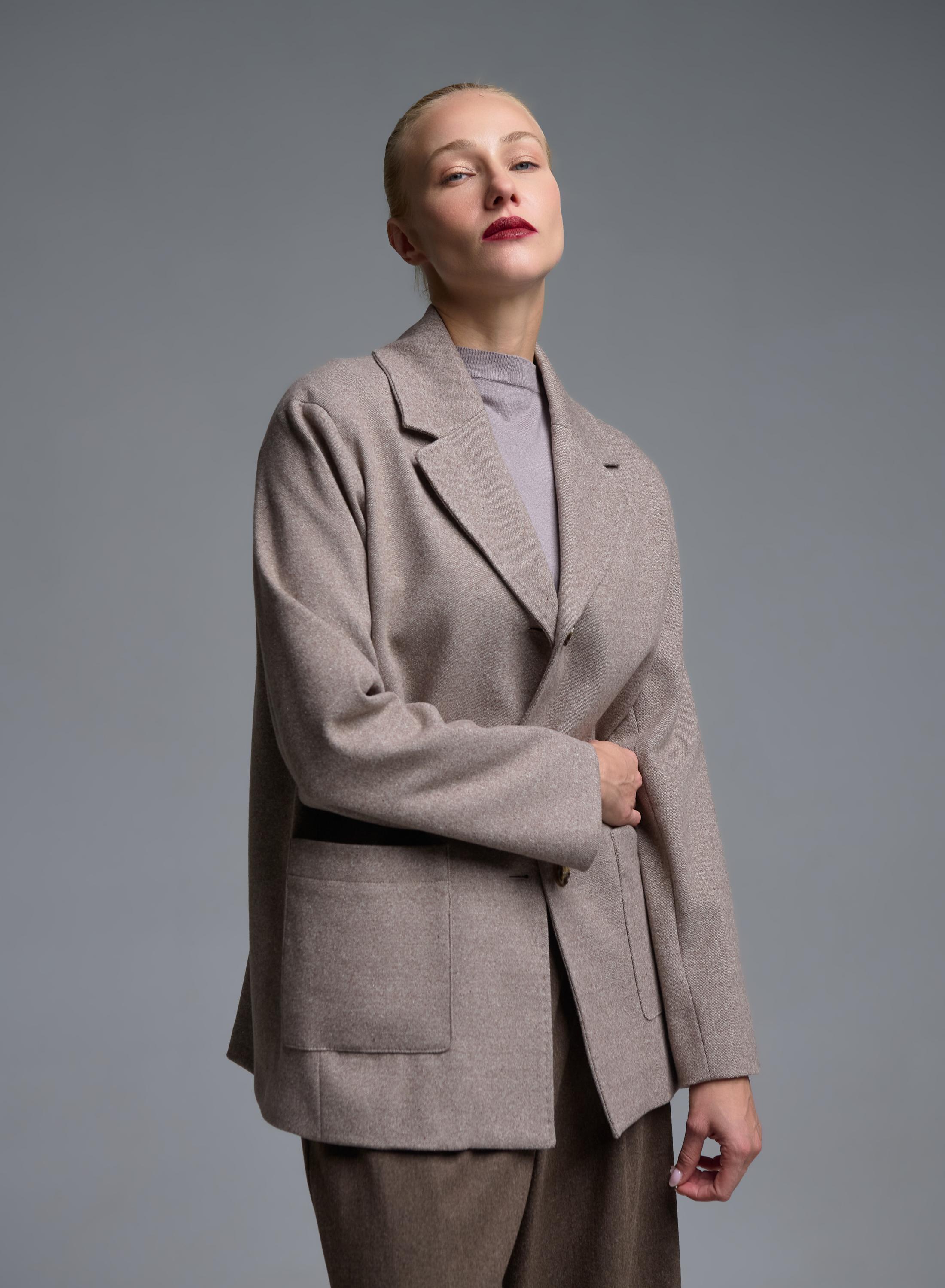Taupe Jacket with patch pockets Emme Marella - 0