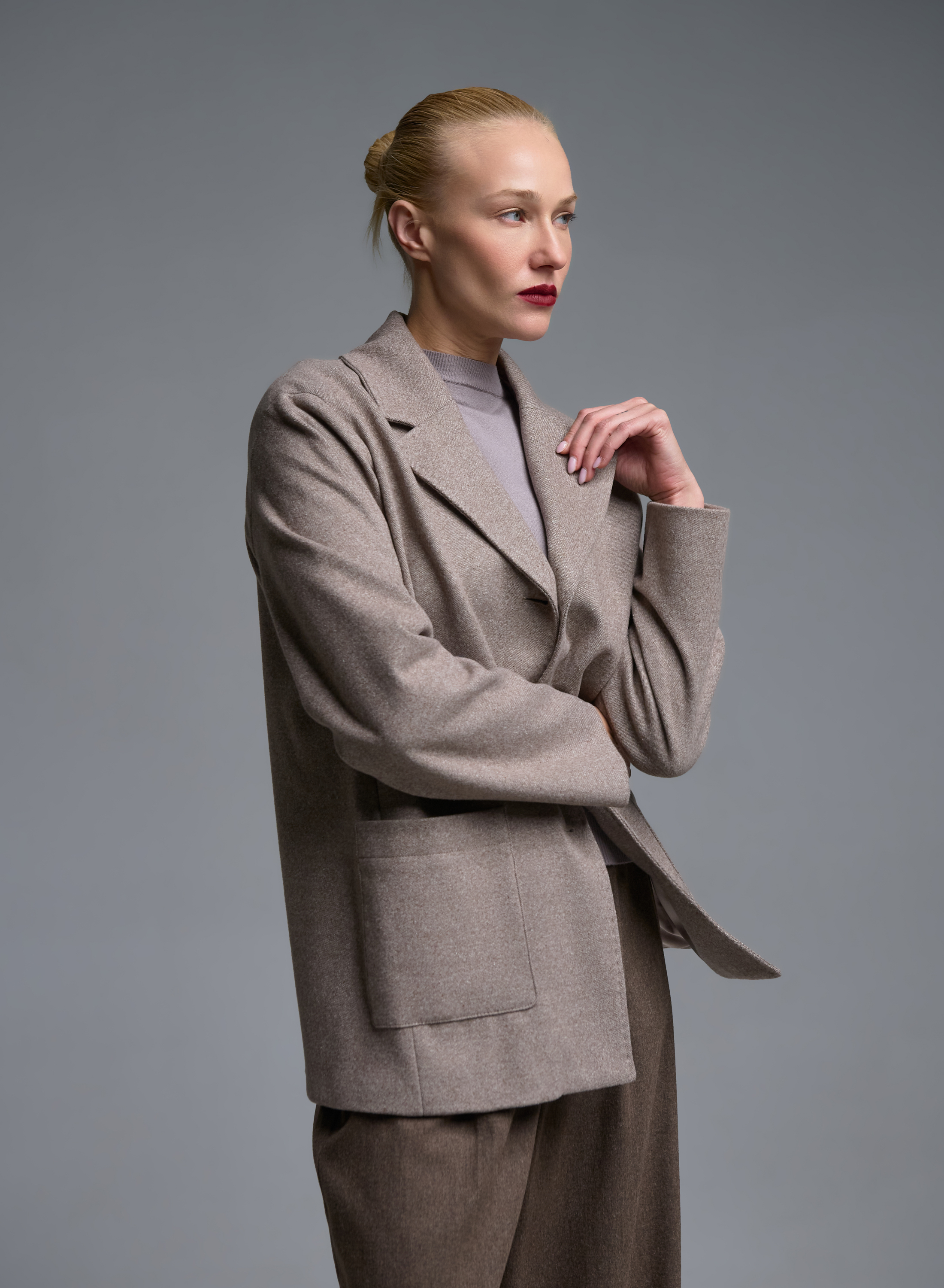 Taupe Jacket with patch pockets Emme Marella - 1