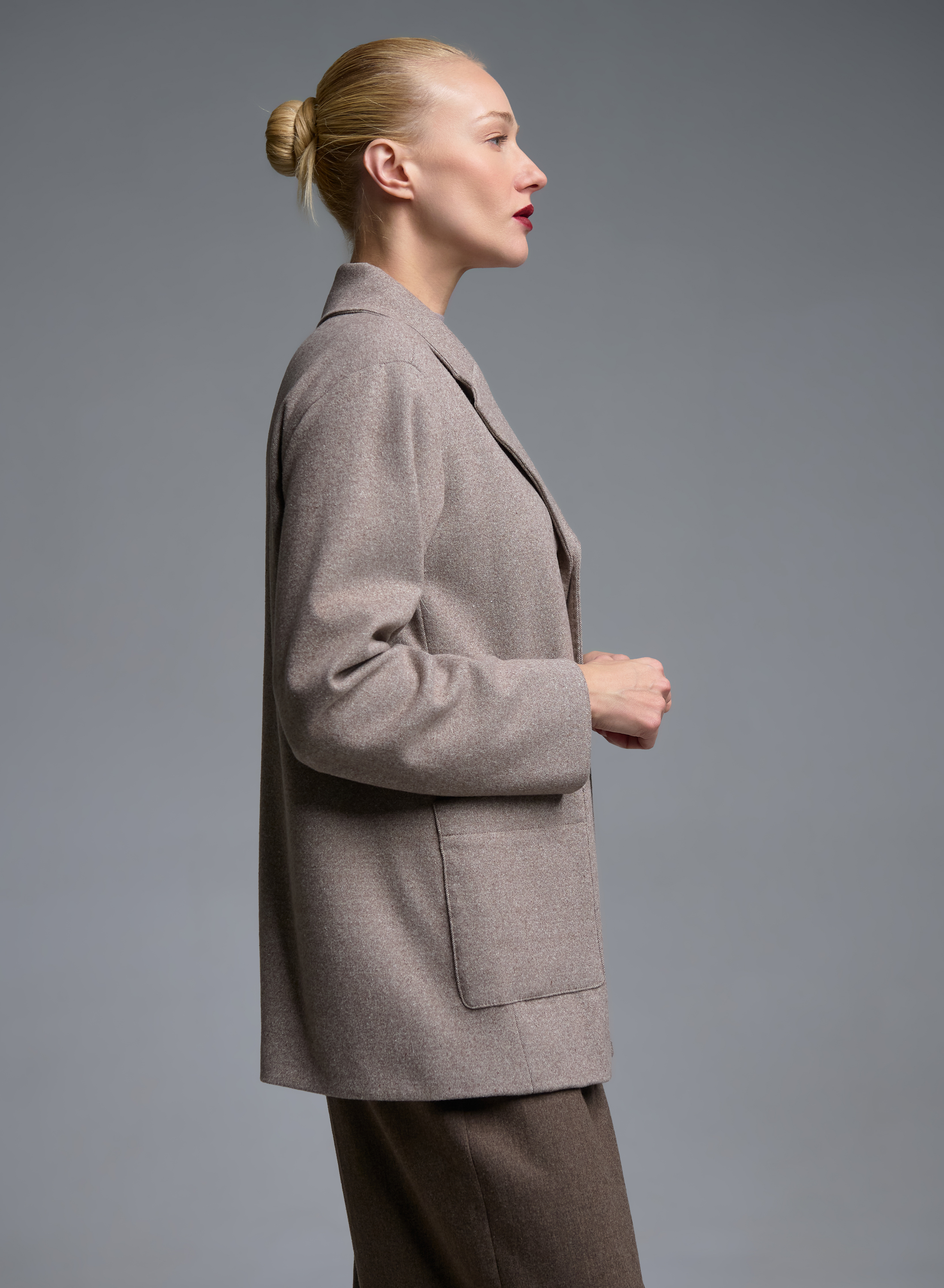 Taupe Jacket with patch pockets Emme Marella - 3