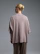 Taupe πλεκτή oversized Μπλούζα με παγιέτες και με τρία τέταρτα μανίκια Beauty Women - 4