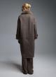 Taupe double breasted Coat with detachable eco fur lapel Vicolo-7