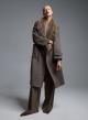 Taupe double breasted Coat with detachable eco fur lapel Vicolo - 3