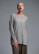 Taupe oversized πλεκτή Μπλούζα με διακοσμητικά κουμπιά στη πλάτη Beauty Women - 1