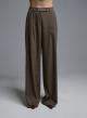 Taupe wide legs Trousers with pleats Emme Marella - 3
