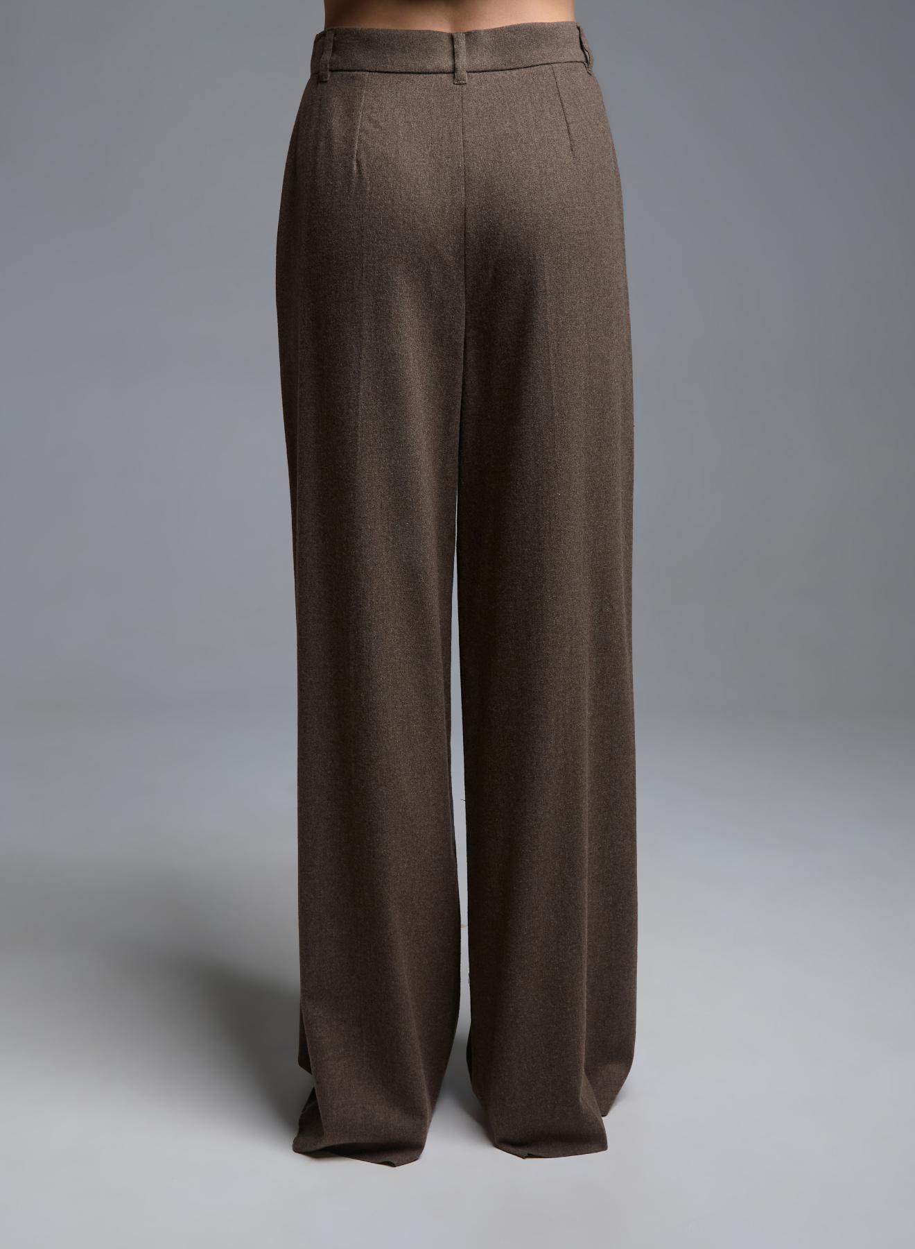 Taupe wide legs Trousers with pleats Emme Marella - 5
