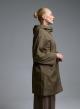 Taupe water proof hooded Parka with internal waist drawstring Emme Marella-5