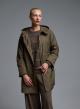 Taupe water proof hooded Parka with internal waist drawstring Emme Marella - 3