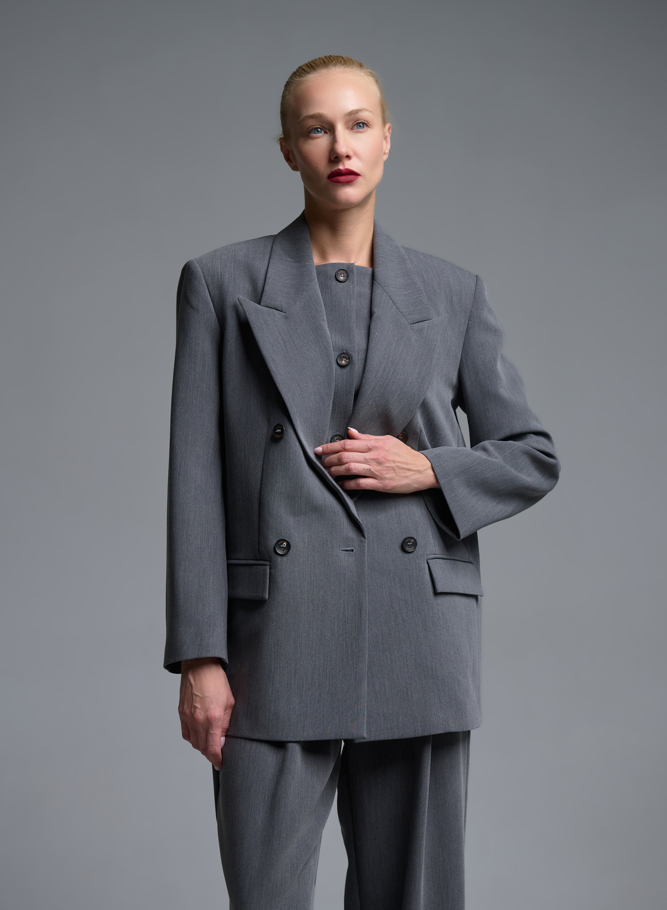 Grey double breasted Jacket Vicolo - 1