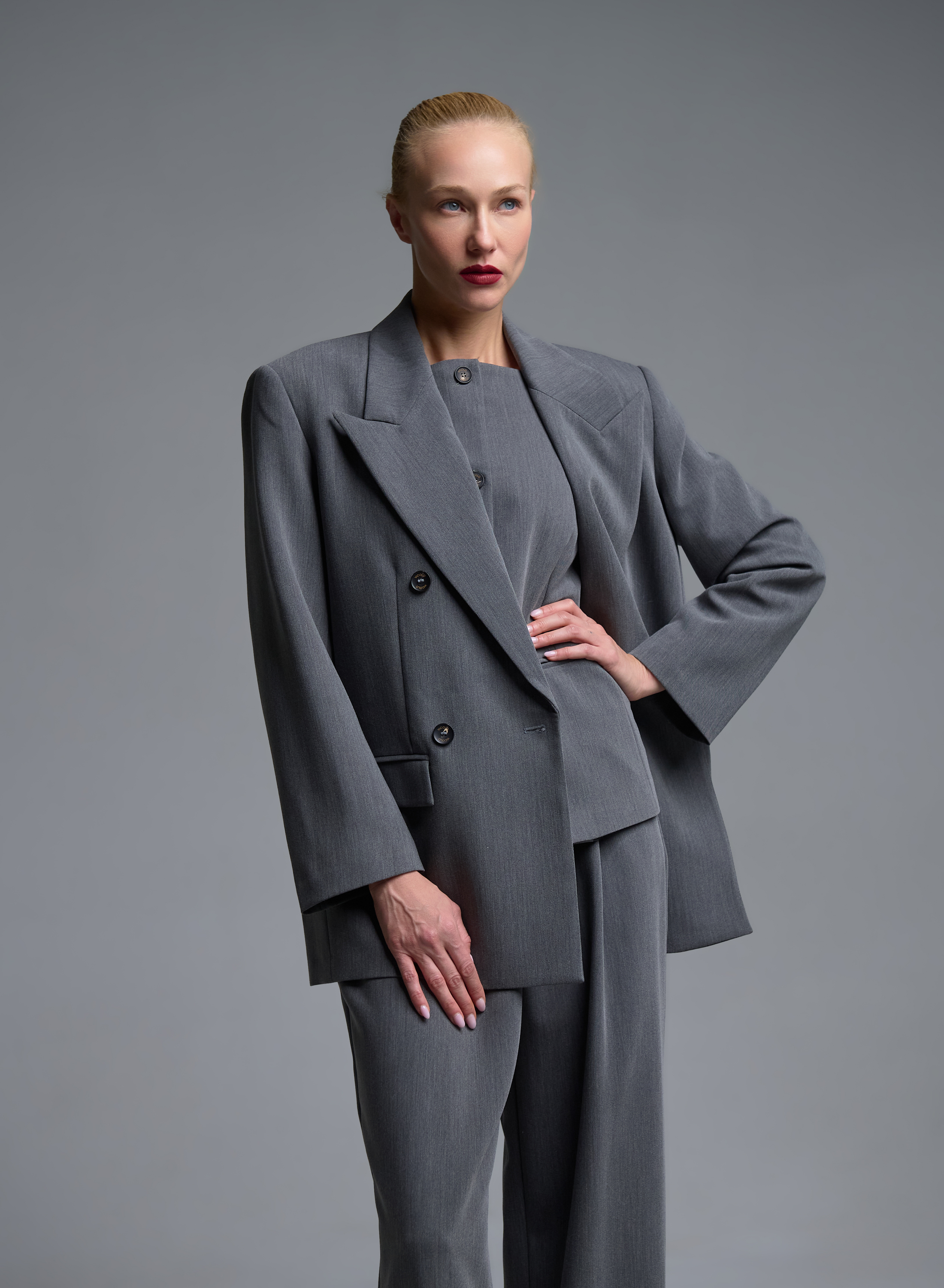 Grey double breasted Jacket Vicolo - 2