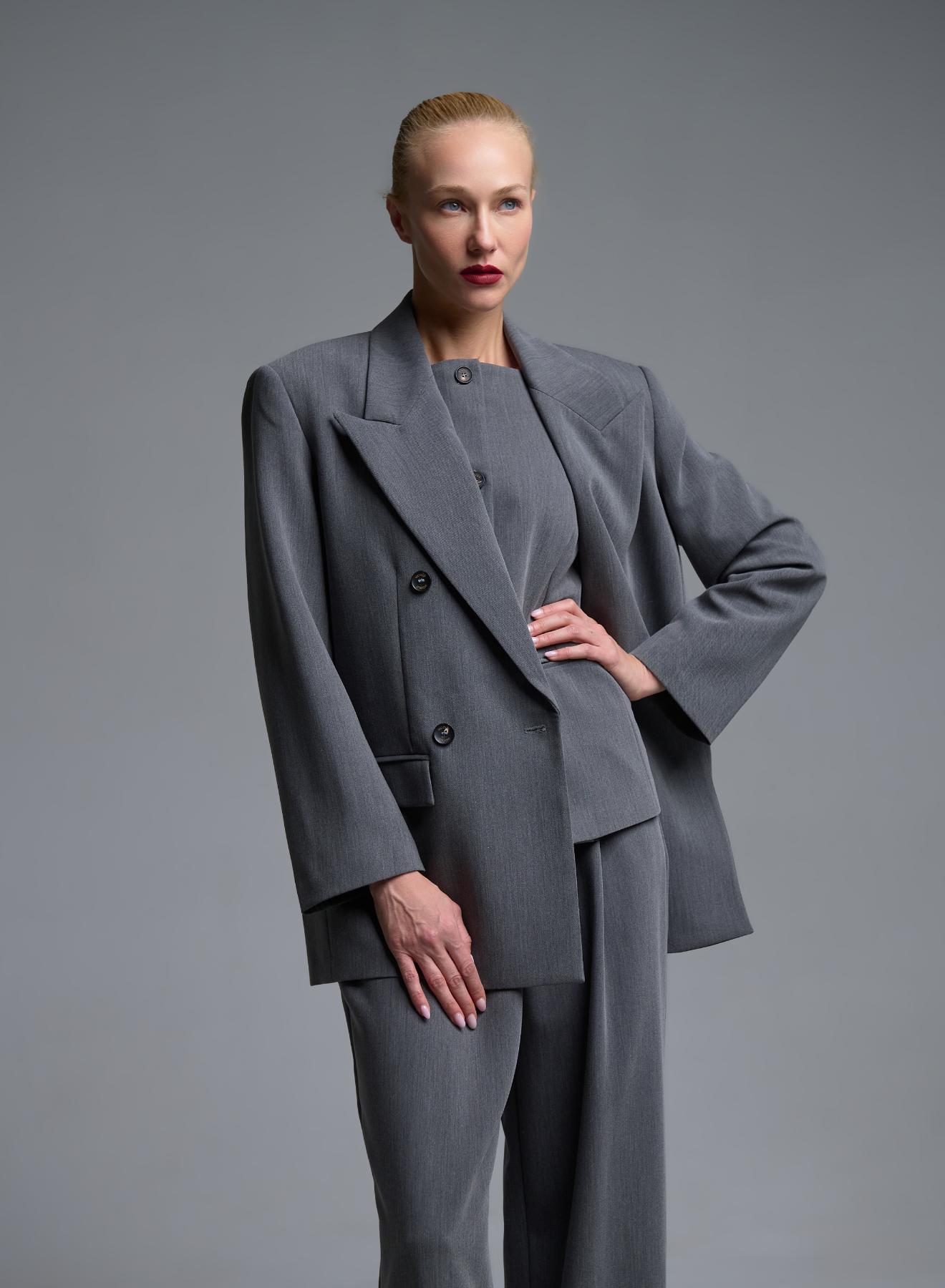 Grey double breasted Jacket Vicolo - 3
