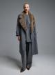 Grey double breasted Coat with detachable eco fur lapel Vicolo - 3