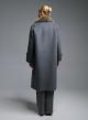 Grey double breasted Coat with detachable eco fur lapel Vicolo-5