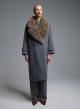 Grey double breasted Coat with detachable eco fur lapel Vicolo - 1