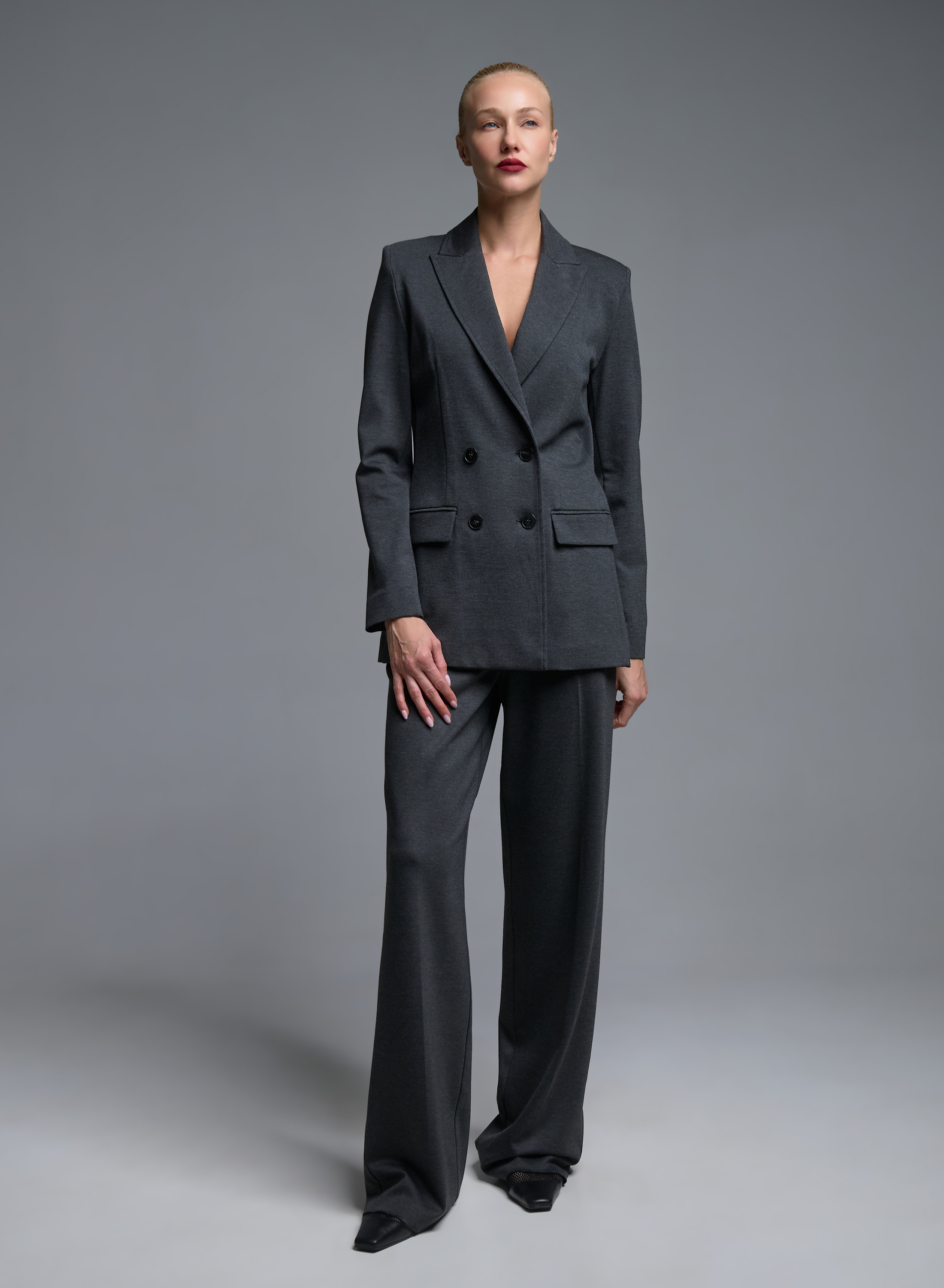 Grey stretch double breasted Jacket Emme Marella - 1