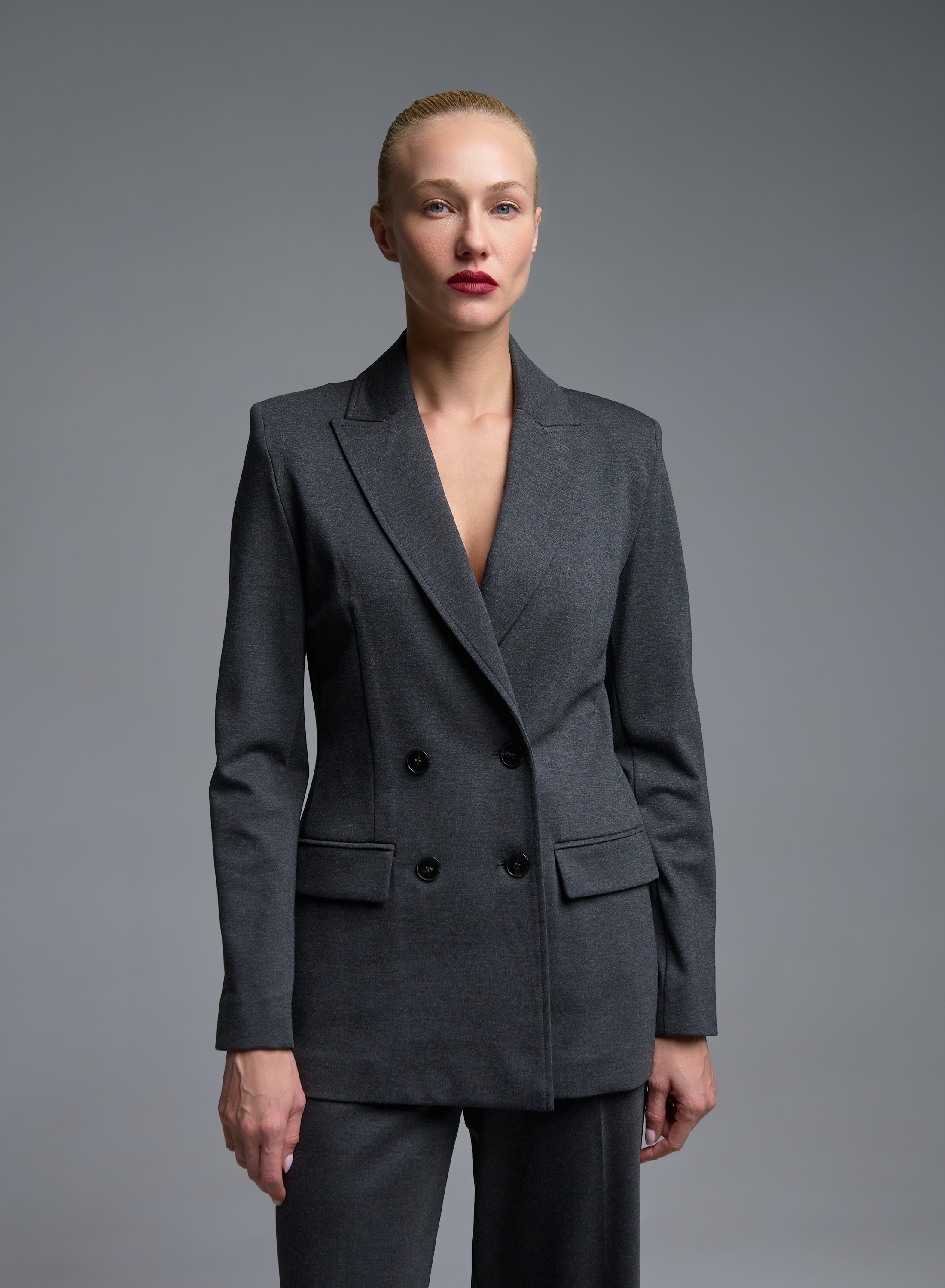 Grey stretch double breasted Jacket Emme Marella - 0