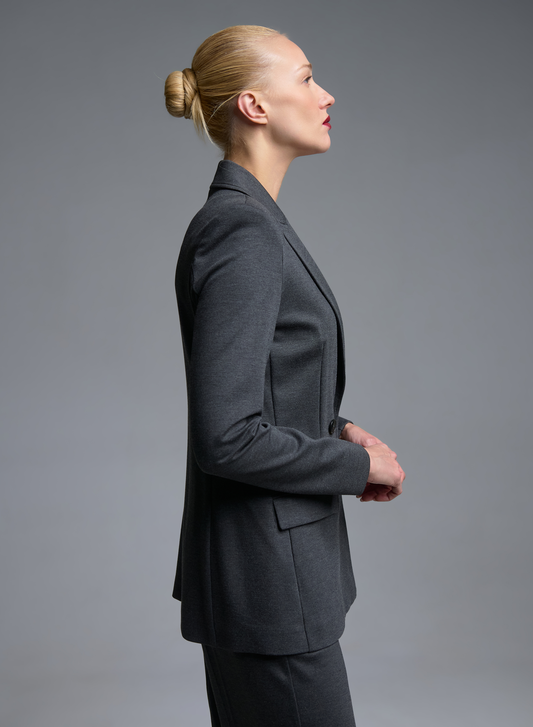 Grey stretch double breasted Jacket Emme Marella - 4