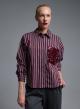 Grey-Bordeaux striped Shirt with sequins Tensione In - 2