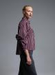 Grey-Bordeaux striped Shirt with sequins Tensione In - 1